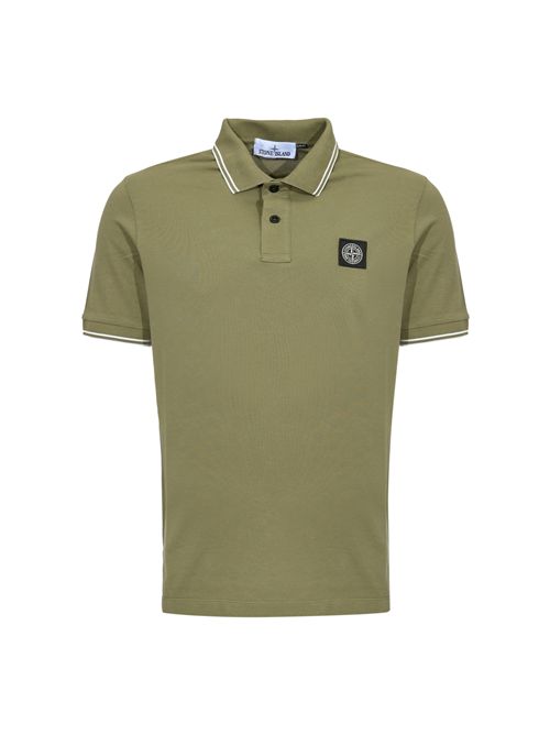 Polo 2200010 in cotone pique Military Green STONE ISLAND | 2200010S0018V005G
